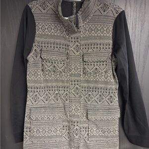 Maurices Black and Tan zip up light jacket